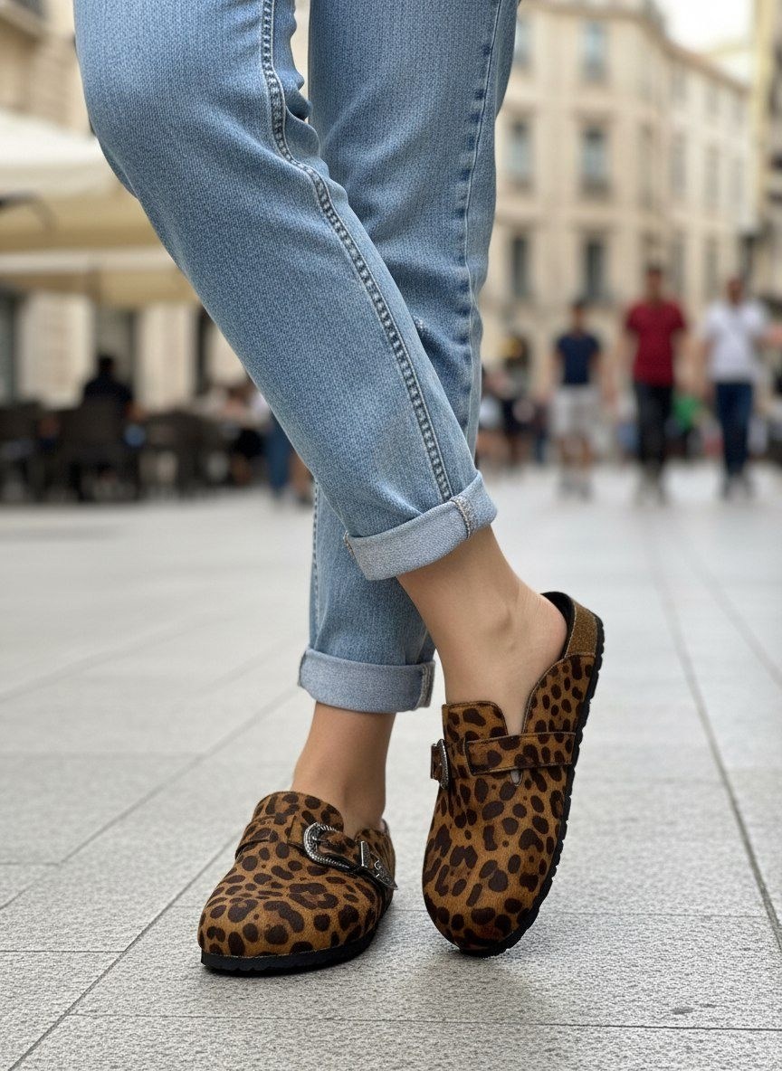 ,сабо женские,леопардовые сабо,леопардовые лоферы,тапочки модные