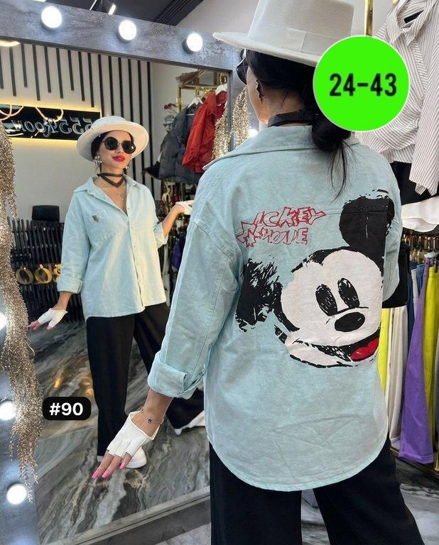 рубашка женская,джинсовая куртка оверсайз с принтом микки маус,джинсовая куртка,джинсовка,джинсовая рубашка женская