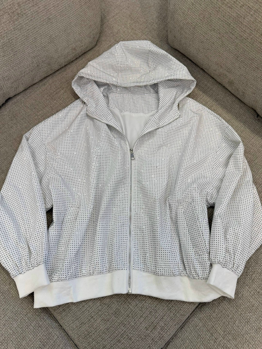 женская куртка starry diamond с капюшоном,кофта женская,худи на молнии с камушками balenciaga,толстовка,куртка женская