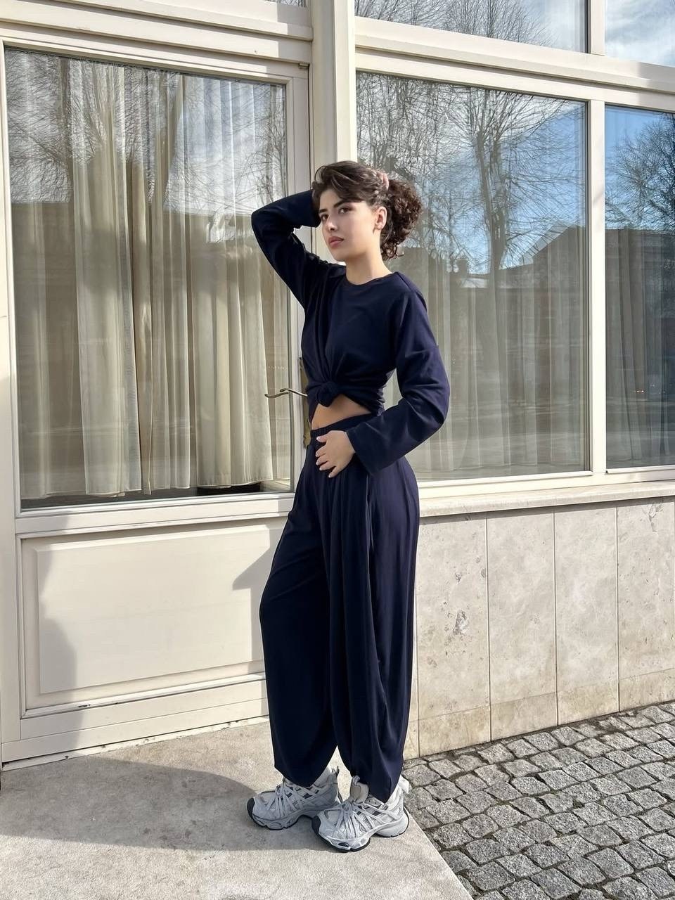 костюм спортивный брючный оверсайз luxesev 231608615,костюм спортивный брючный оверсайз luxesev,повседневный костюм,трикотажный костюм с брюками палаццо,трикотажный костюм с широкими брюками