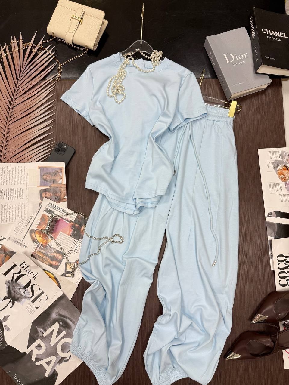 брюки палаццо зеленые,женский костюм с брюками,летний брючный костюм,летние костюмы,костюм с широкими брюками