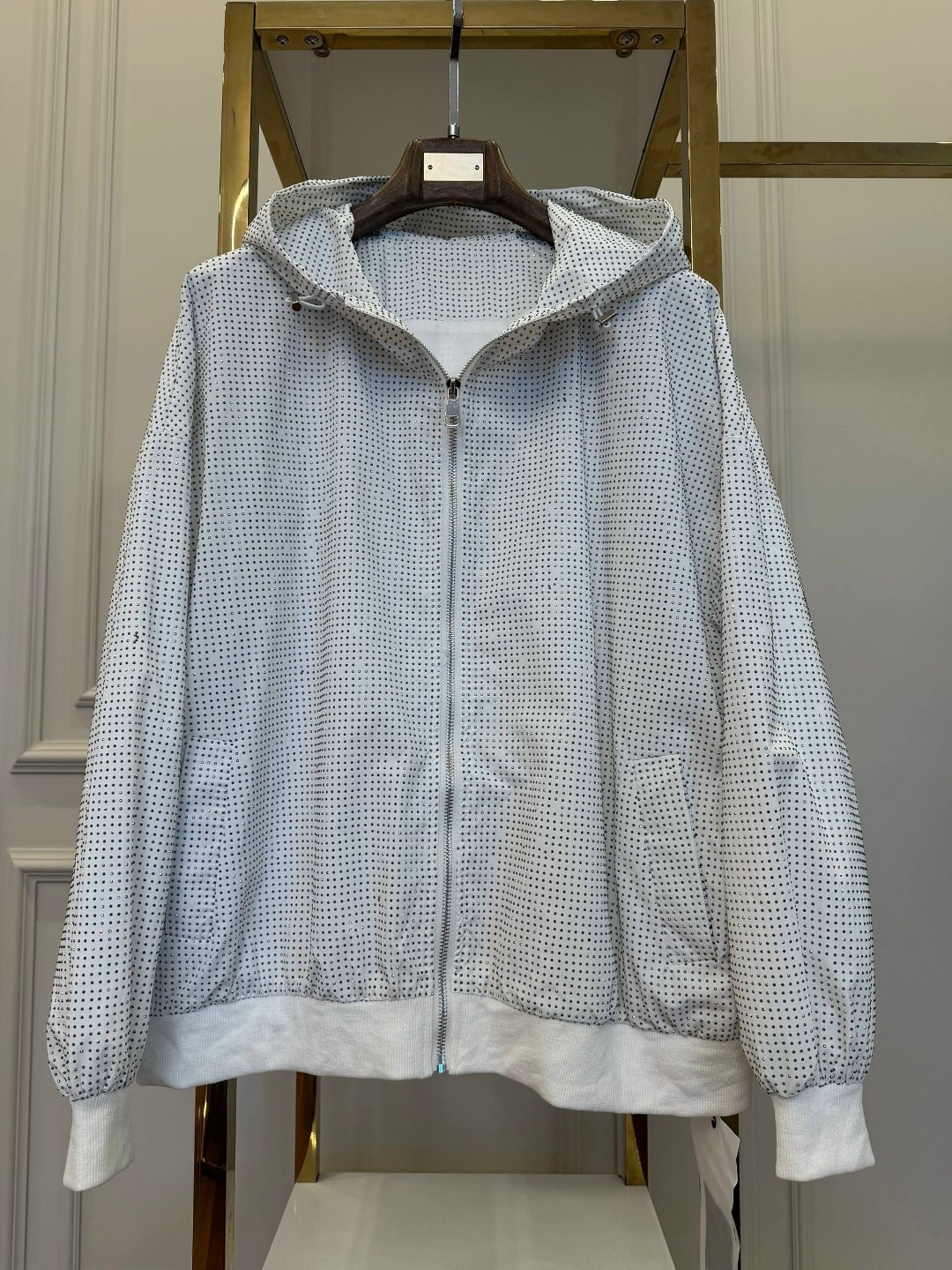 женская куртка starry diamond с капюшоном,кофта женская,худи на молнии с камушками balenciaga,толстовка,куртка женская