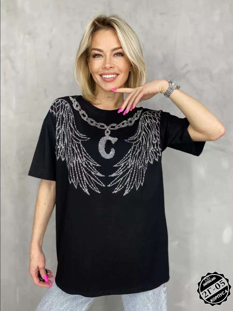 футболка женская оверсайз со стразами,футболка базовая со стразами оверсайз abidov style,футболки женская,футболка оверсайз со стразами,футболка белая оверсайз стразы