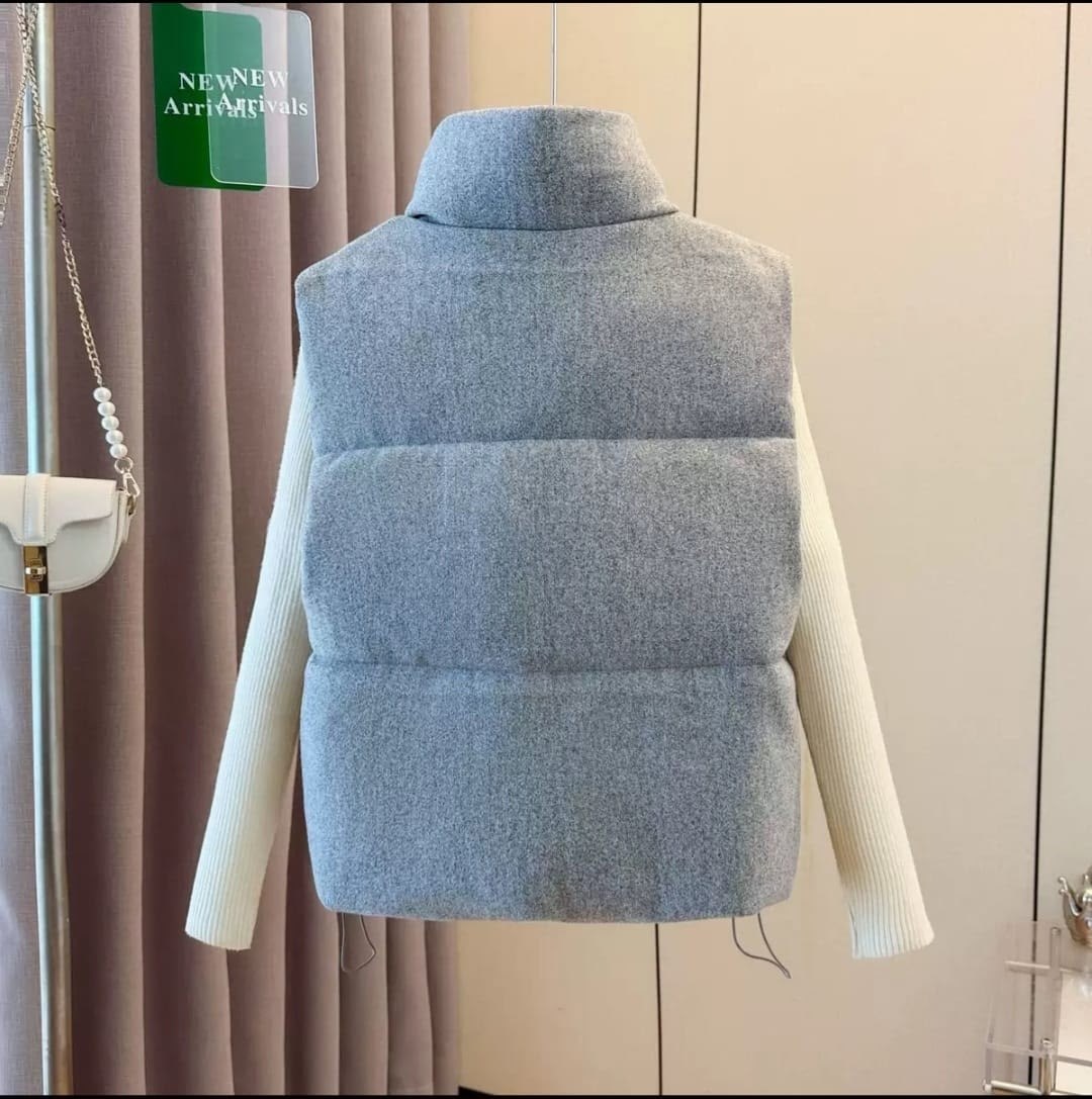 жилетка юникло женская серая,жилет женский,теплый жилет,корейская мода,жилетка женская