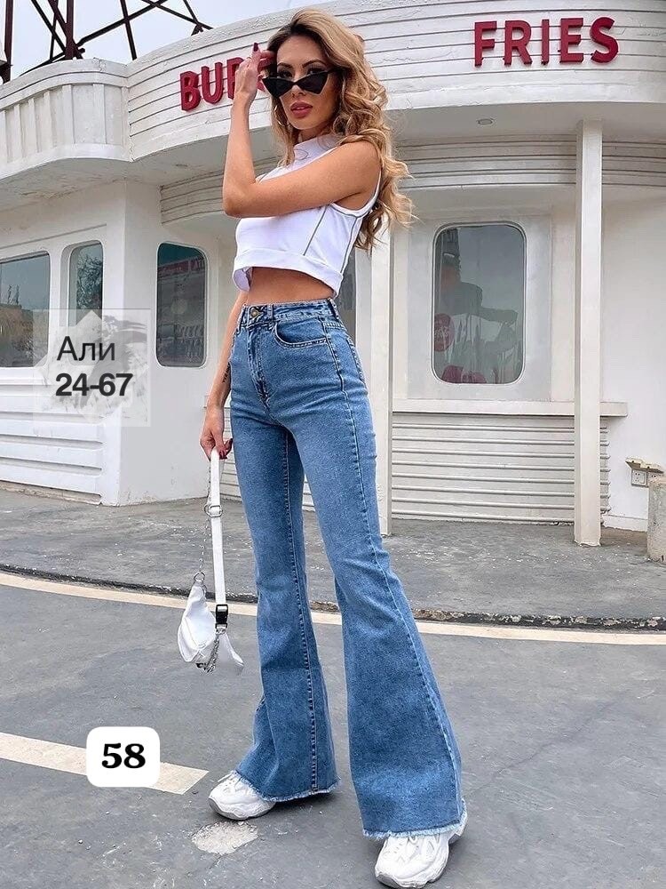женские джинсы клеш,джинсы клеш 2026,джинсы клеш с высокой талией,джинсы женские,голубые джинсы клеш