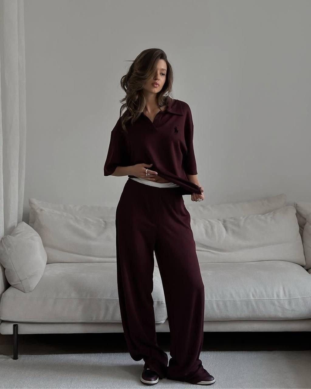 костюм с шортами и футболкой поло летний insomand,костюм женский,поло кофта,костюм двойка,спорт костюм