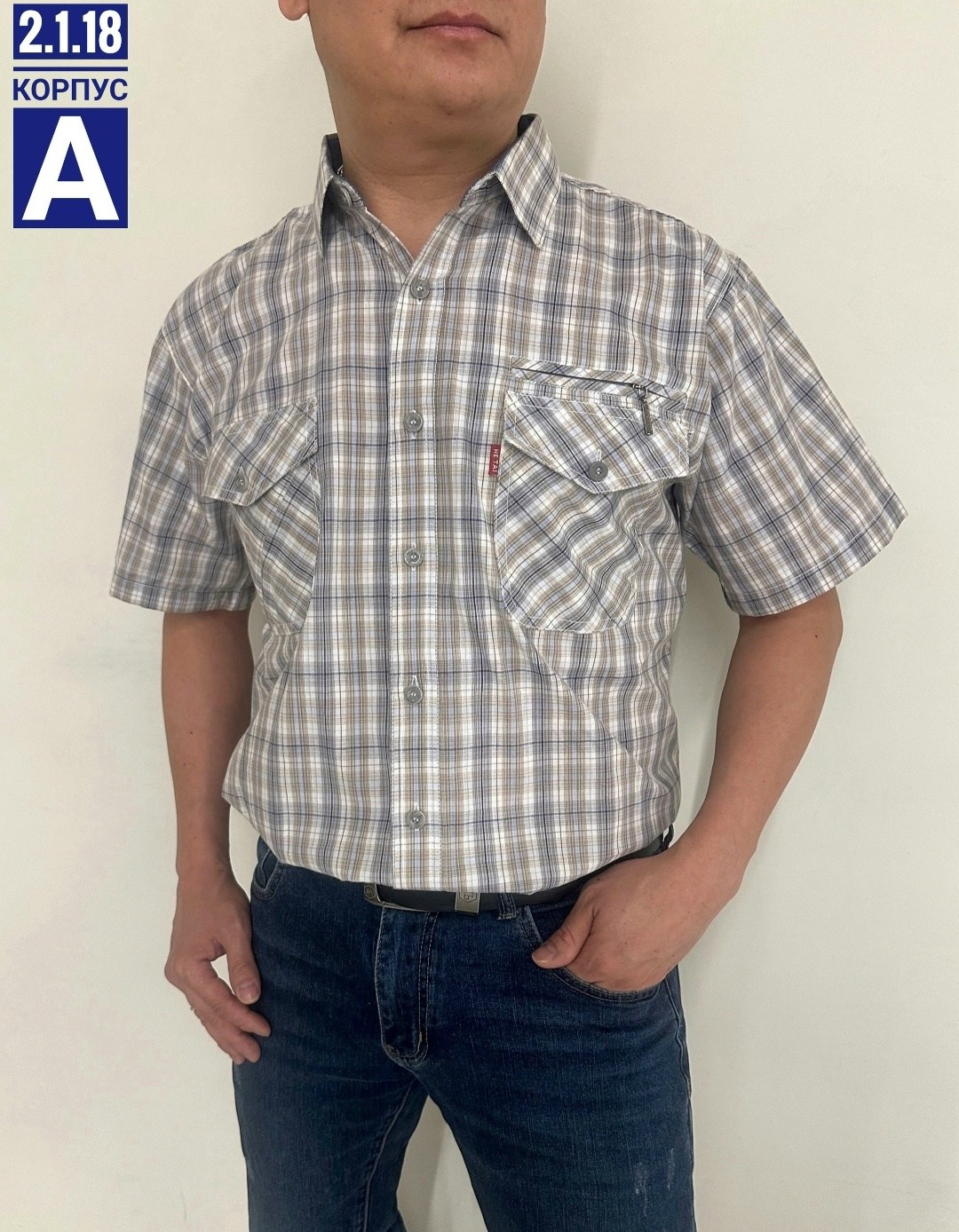 рубашка с короткими рукавами,мужская рубашка,повседневная рубашка,рубашка классическая хлопковая,рубашка