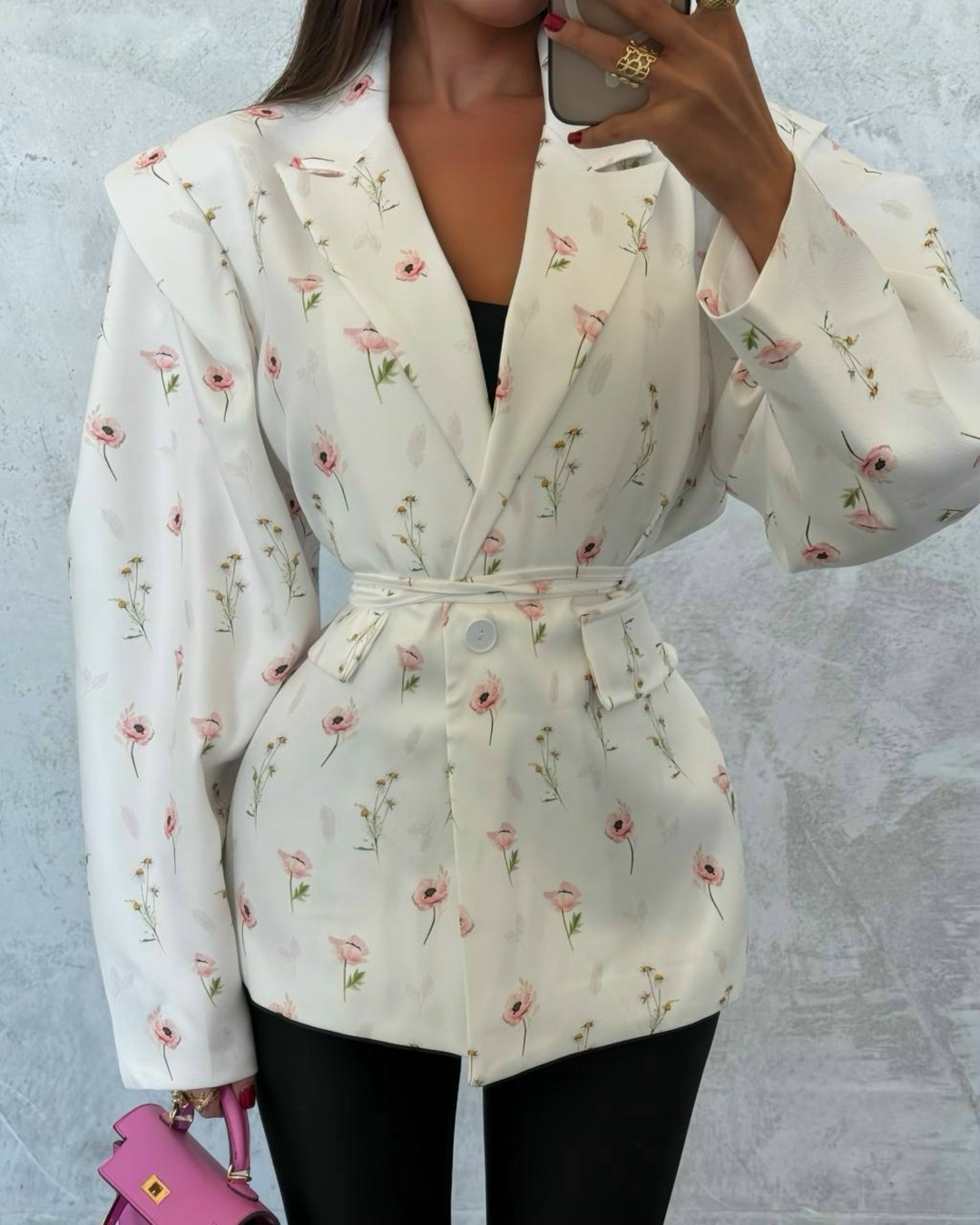 женские пиджаки,женской одежды,пиджак,пиджак розовый,пиджак оверсайз в цветочек marysh collection