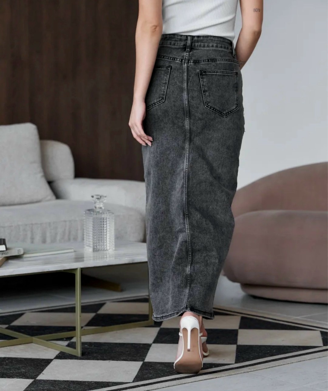 джинсовая юбка миди,юбка джинсовая,юбка джинсовая длинная,юбка женская,юбка джинсовая миди с разрезам