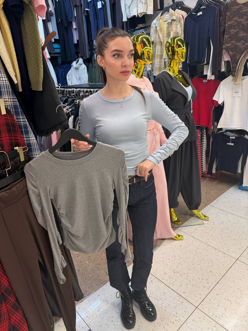 лонгслив базовый в рубчик bgwd fashion,лонгслив,лонгслив женский,базовый лонгслив,лонгслив цвет серый