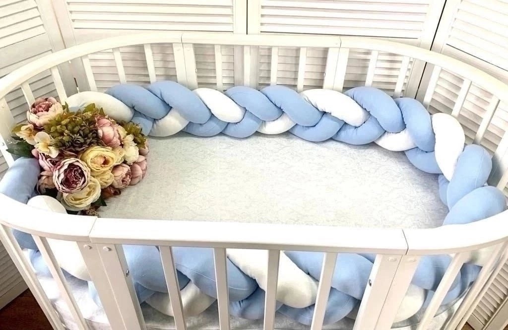 бортик коса,декоративная подушка,детский текстиль,бортики косичка,подушек