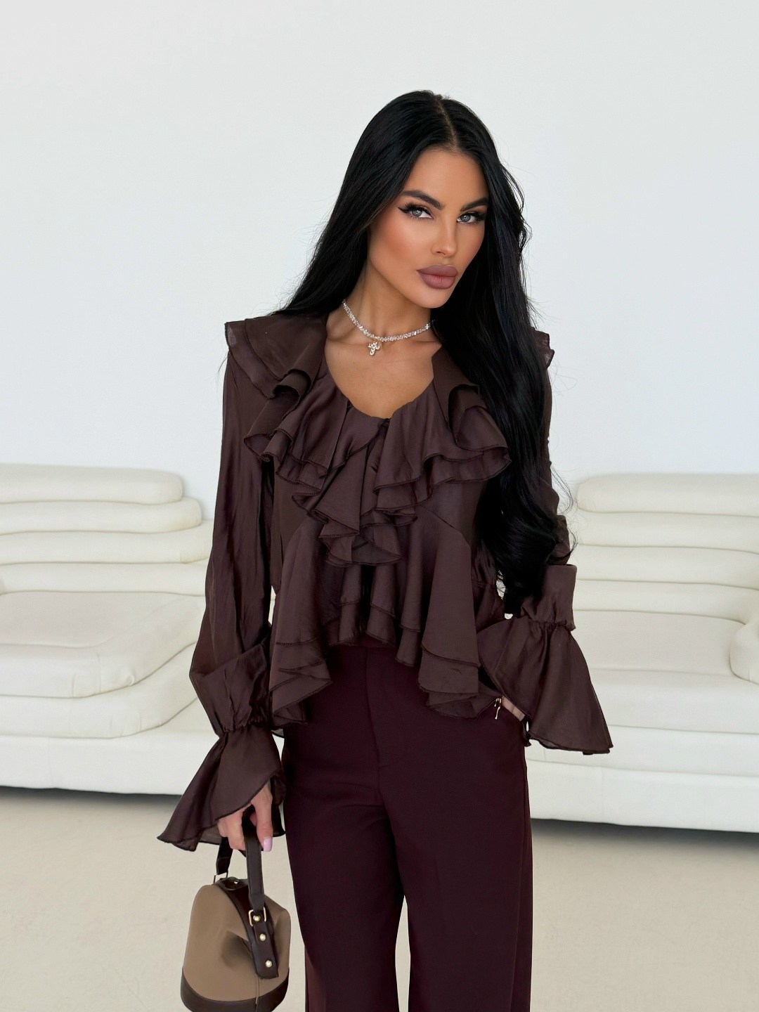 блузка с рюшами,женская блузка,блузка нарядная с воланами,рубашка блузка в стиле бохо ysl cool casual wear,блуза