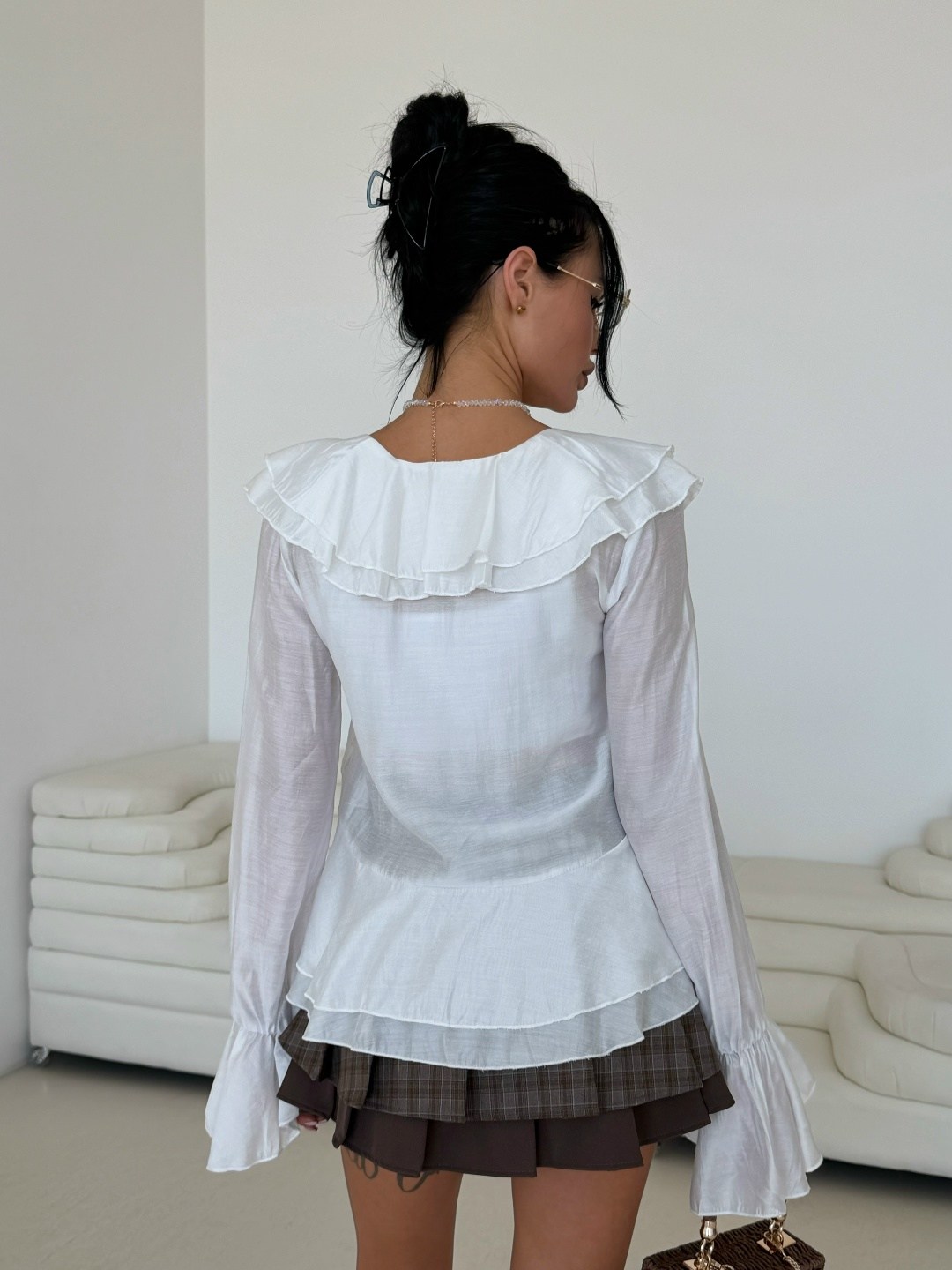 блуза с воланом,блузка с оборками,блузка с рюшами,блузка стильная,блузка женская