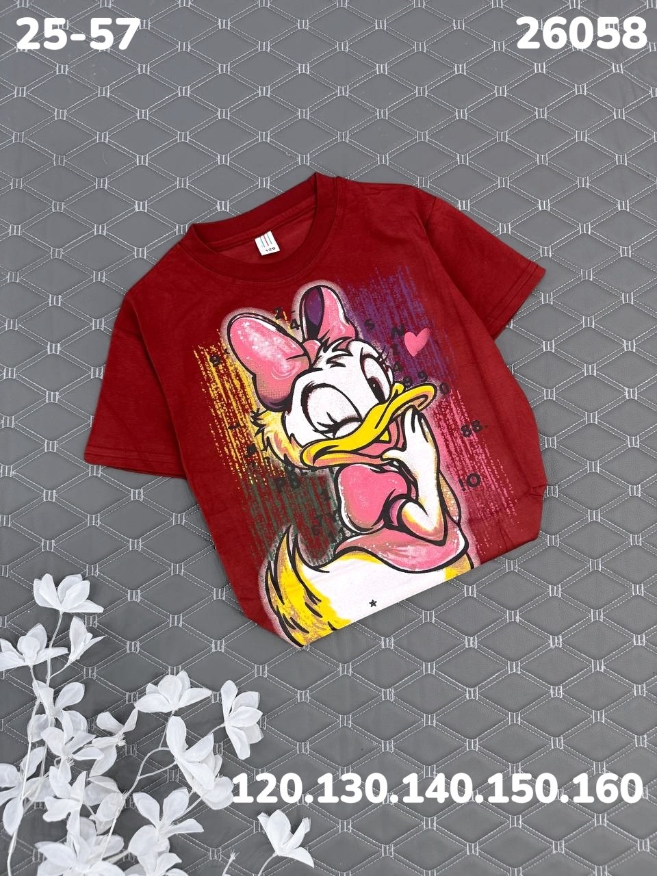 футболка с дейзи дак,футболки детские,футболки для девочек,футболка с принтом,ребенок