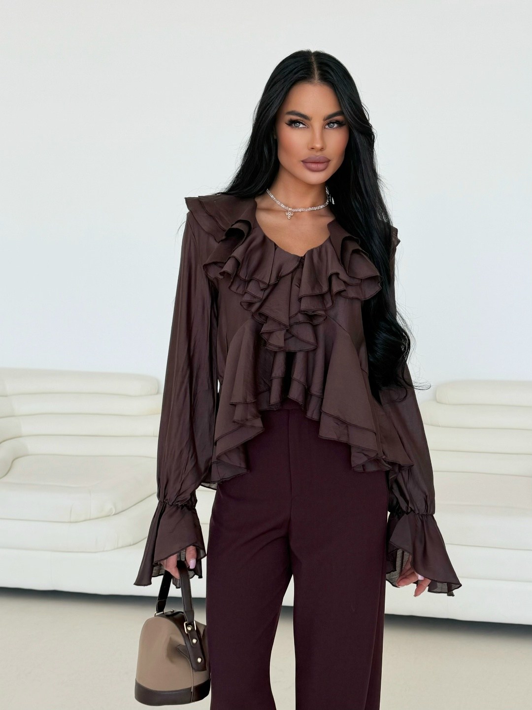 блузка с рюшами,женская блузка,блузка нарядная с воланами,рубашка блузка в стиле бохо ysl cool casual wear,блуза