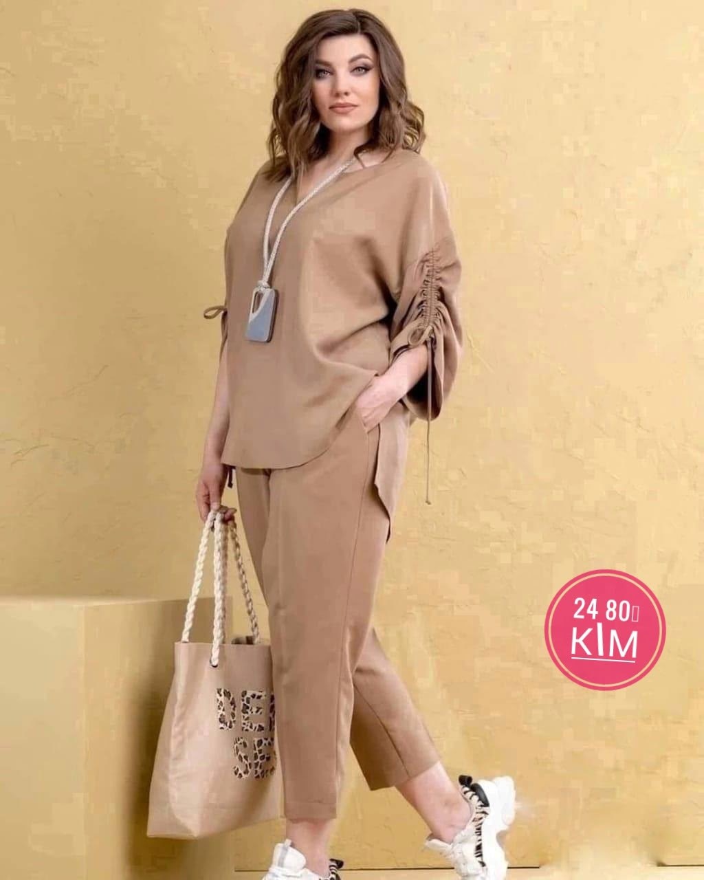 костюм женский,брючный комплект,костюм с брюками,одежда для полных,брючный костюм артикул 1213 мята от мишельстиль