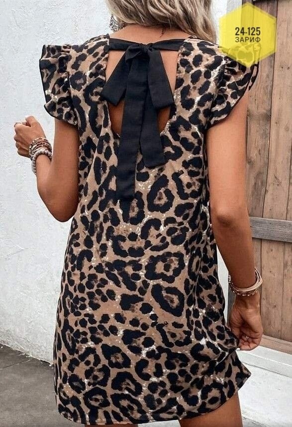 платье с леопардовым принтом,мини-платье с леопардовым принтом коричневый,женское платье с леопардовым принтом,платье мини с леопардовым принтом,платье женское леопардовое