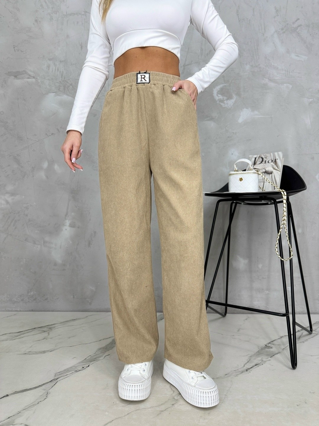 брюки женские палаццо,брюки 75-11 темный беж,брюки палаццо,брюки вельветовые женские,брюки вельветовые