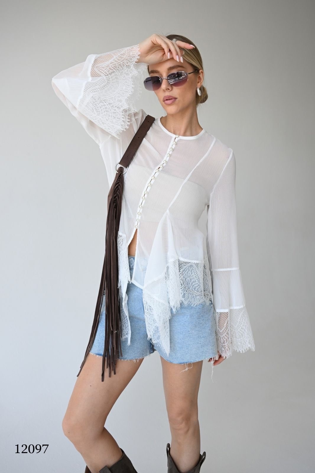 блузка с оборками,блуза,женская блуза,модная блузка,прозрачная блузка