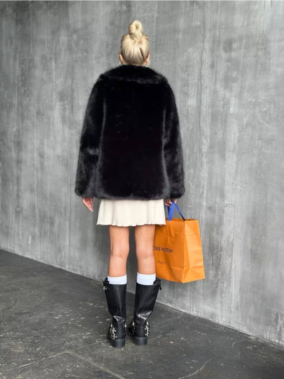 шуба из экомеха premium oksana utova brand,шуба из натуральной шерсти oksana utova brand,шуба из экомеха premium oksana utova brand цвет черный,шуба искусственная короткая экошуба oksana utova brand,ш