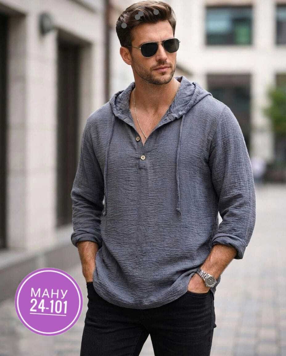 рубашка мужская с капюшоном,рубашка с капюшоном,туника мужская пляжная,туника с капюшоном,мужская рубашка