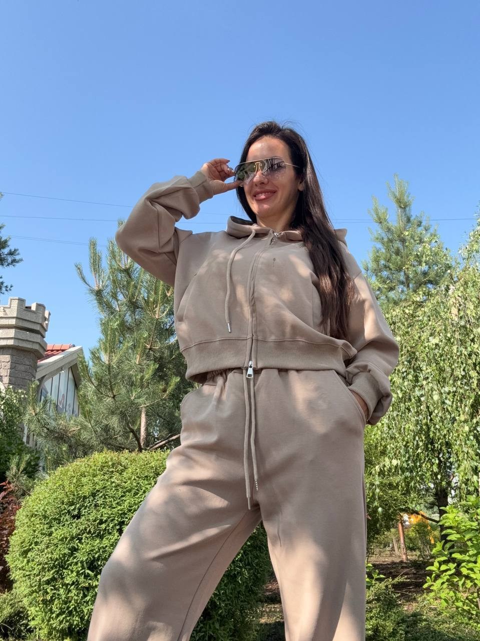 костюм женский,брючный костюм,костюм с брюками,спортивный костюм бежевый,костюм трикотажный