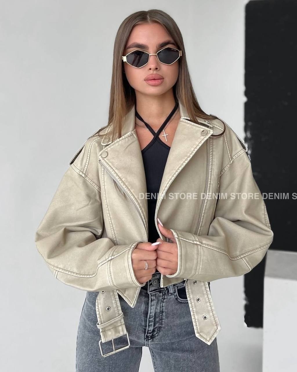 косуха кожаная куртка оверсайз queen sophie,косуха женская оверсайз кожаная куртка,кожаная куртка,косуха женская,куртка-косуха