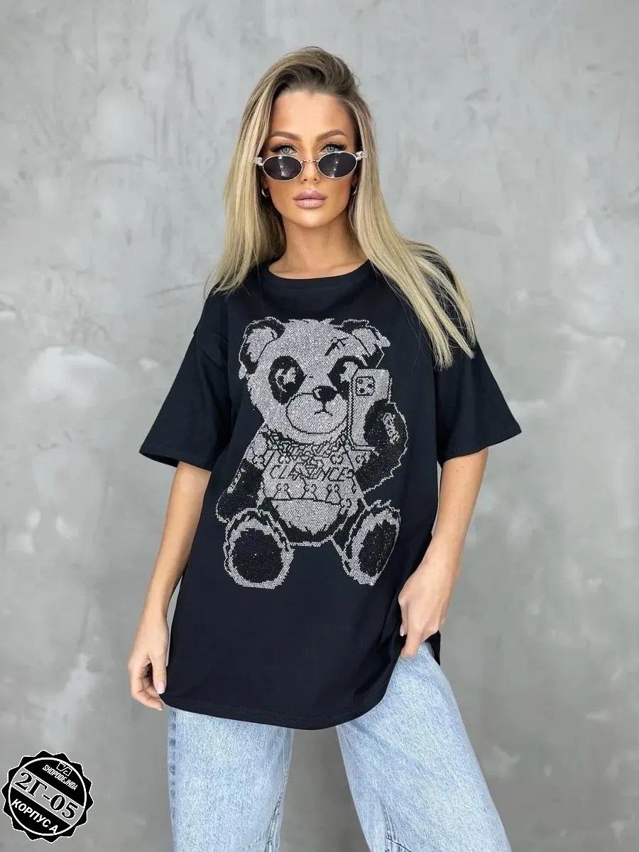 футболка оверсайз со стразам,футболки женские оверсайз,стильные футболки женские,футболки женская,футболки женская оверсайз с принтом