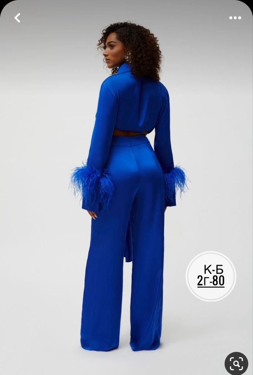 женский брючный костюм,женский костюм,брючный костюм с перьями,
