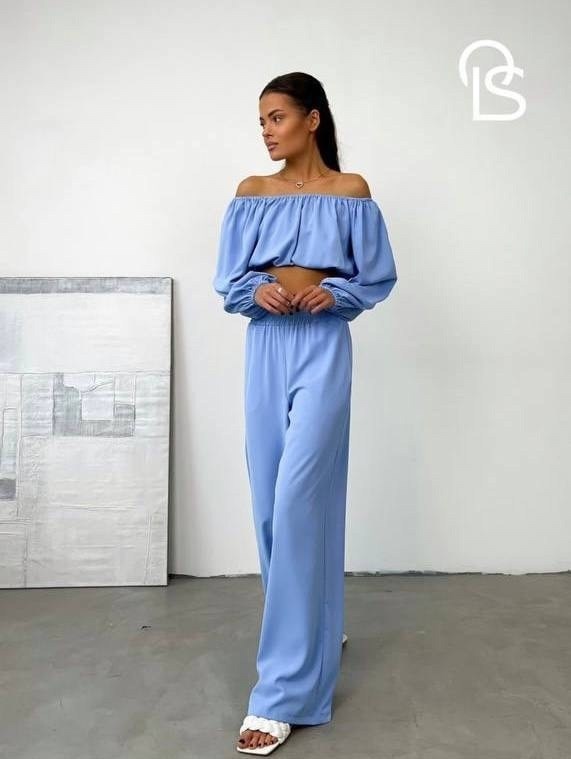 костюм двойка с топом,костюм двойка брючный летний с топом,костюм рубашка и брюки палаццо женские,брюки комплект,летние костюмы