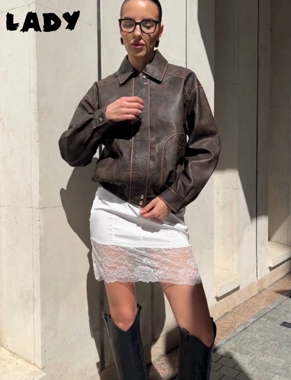 куртка бомбер оверсайз кожаная c&c fashion,куртка женская кожаная,кожаная куртка оверсайз,кожаная куртка,кожаная куртка бомбер