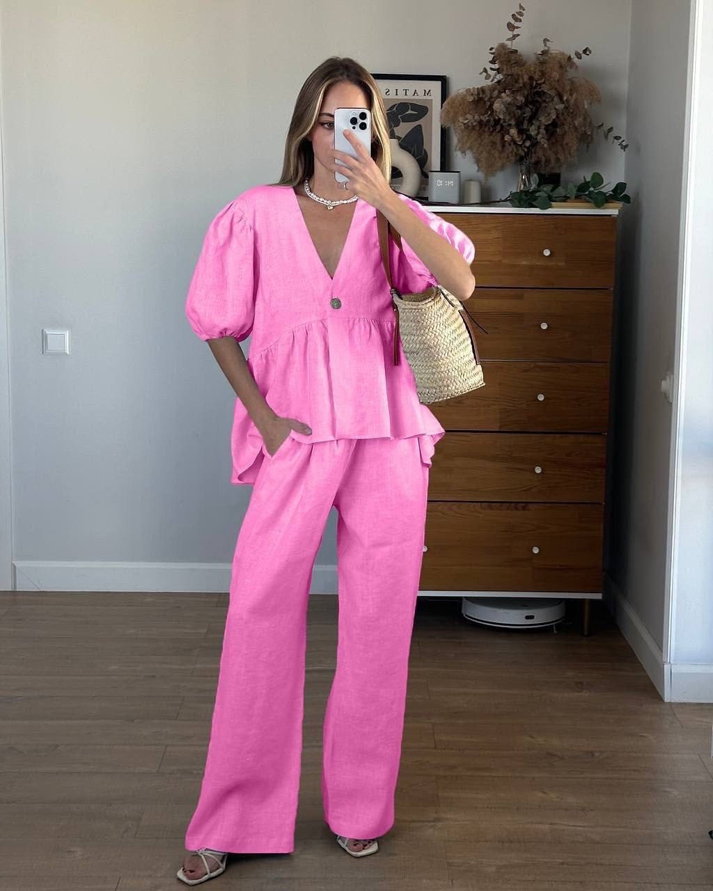 летние костюмы,летние костюмы женские,костюм желтый,костюм с брюками,льняной костюм