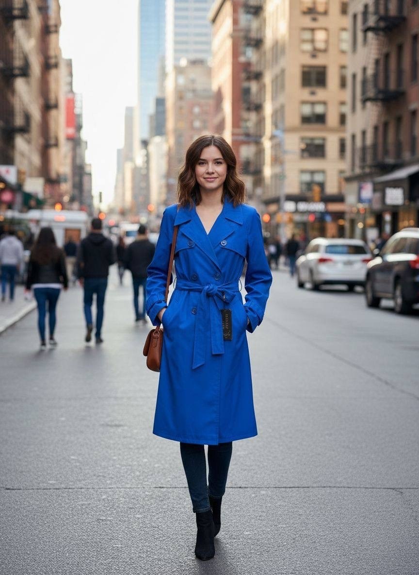 женский плащ,плащ синий,плащ meltem collection голубой,пальто женское синее,синий плащ женский