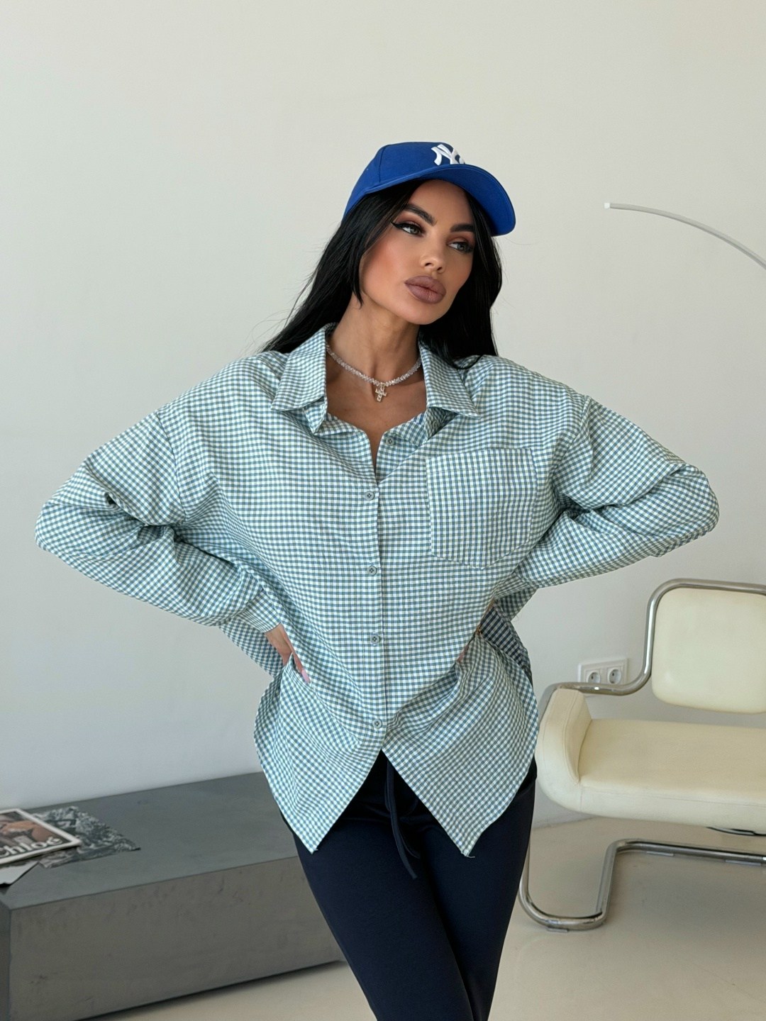 женская рубашка,рубашка,хлопковая рубашка в клетку cosmo brand,стильная рубашка,блузка оверсайз