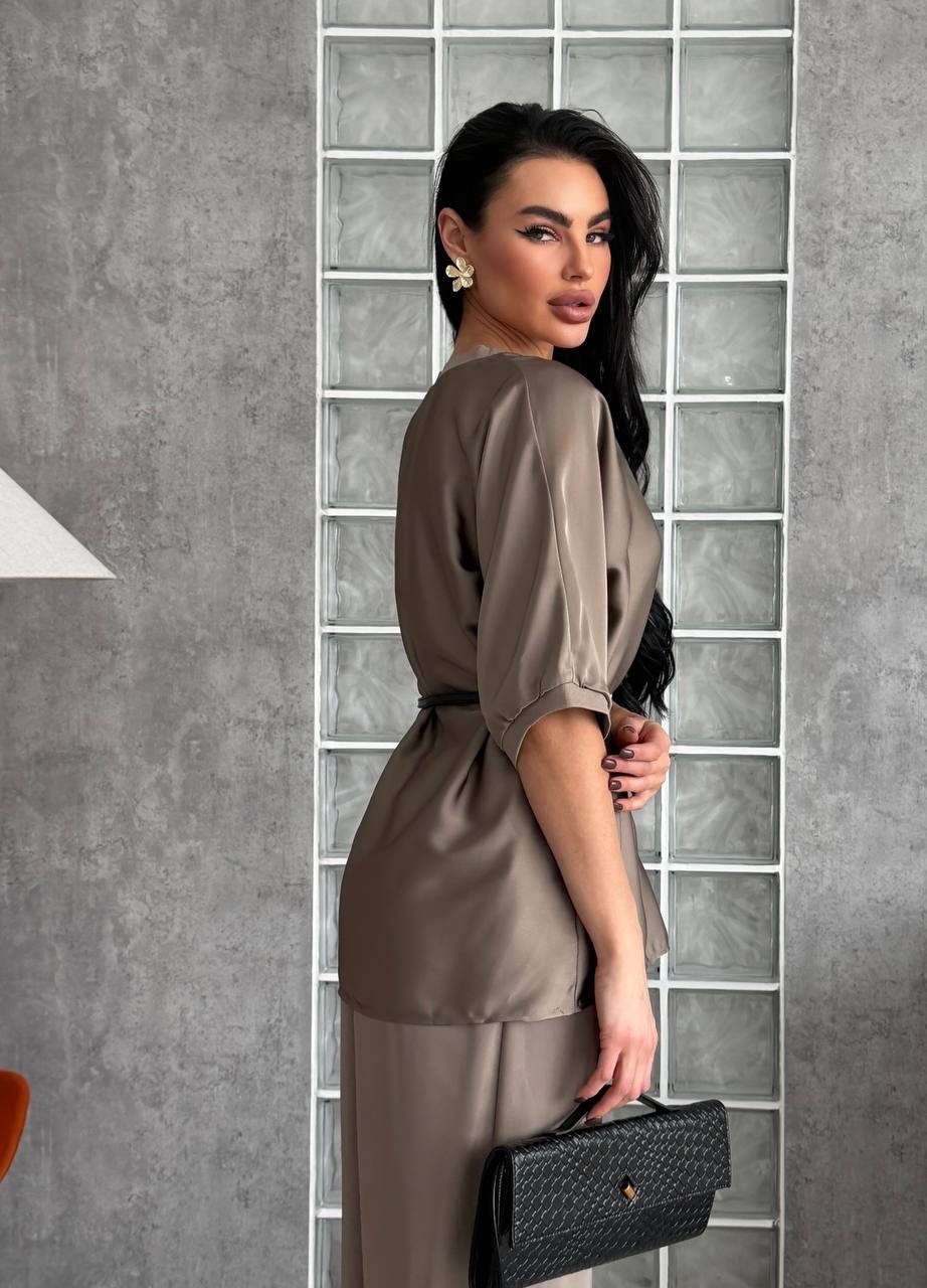 шелковый костюм брючный bloom&be,атласный костюм,брючный костюм,атласный брючный костюм,брючный костюм женский вечерний атласный