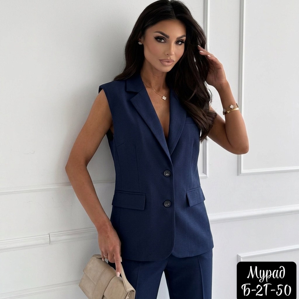 деловой брючный костюм с жилетом 14677 фабрика моды модницы,брючный костюм,деловой брючный костюм с жилетом 14677,деловой брючный костюм с жилетом 14677 тм фабрика моды,женский стильный брючный костюм