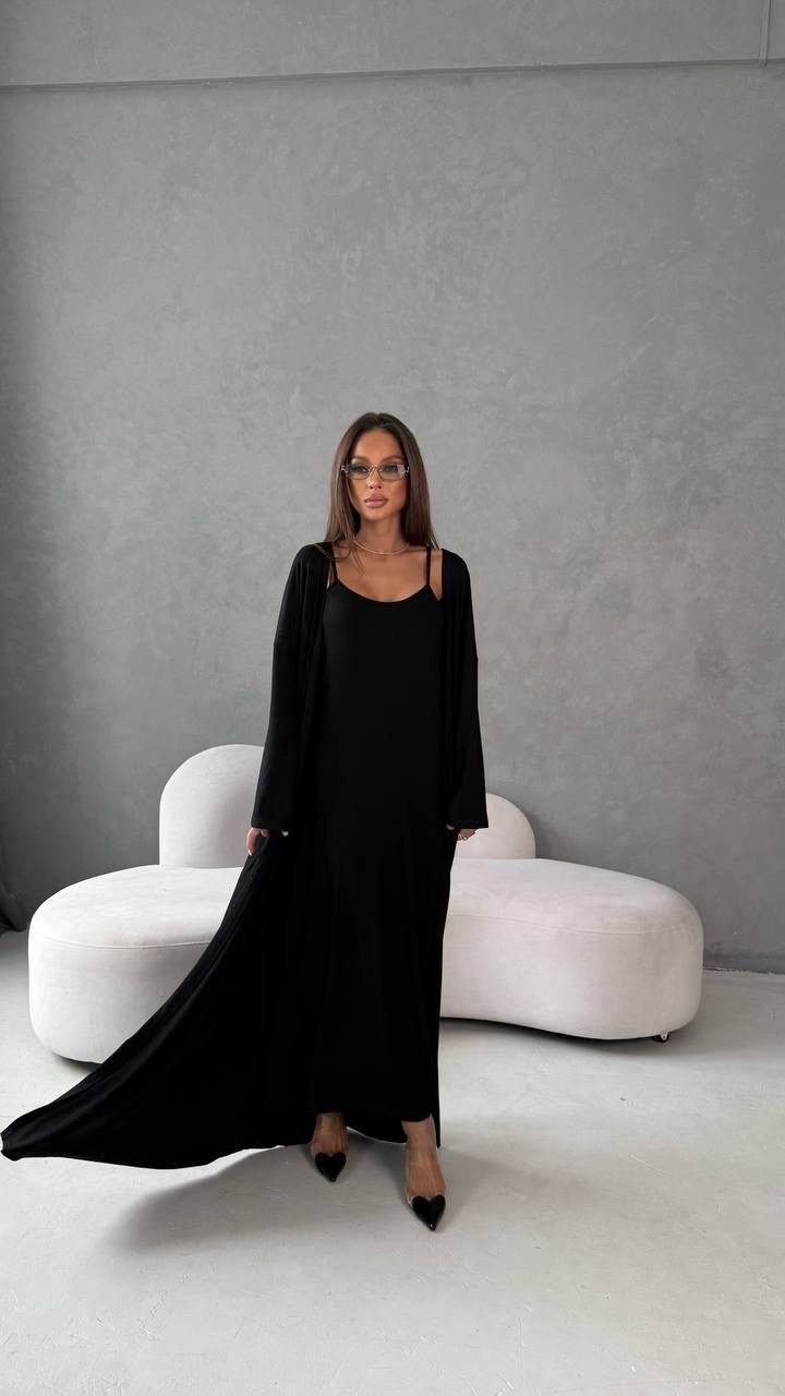 комплект кардиган длинный оверсайз и платье top.baby.girl,комплект кардиган длинный оверсайз и платье,удлиненный кардиган,платье лапша с кардиганом,платье лапша длинное и кардиган