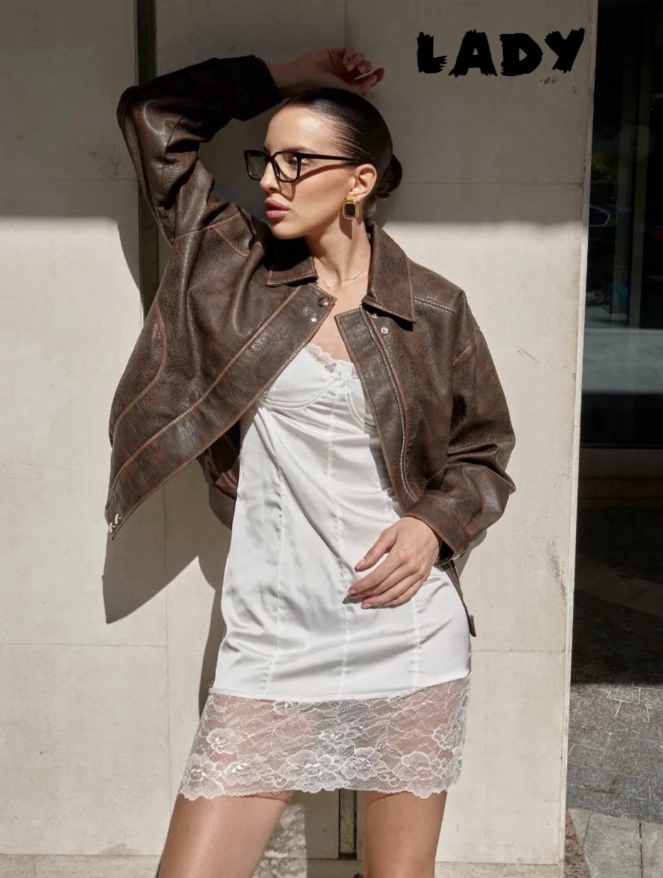 куртка бомбер оверсайз кожаная c&c fashion,куртка женская кожаная,кожаная куртка оверсайз,кожаная куртка,кожаная куртка бомбер