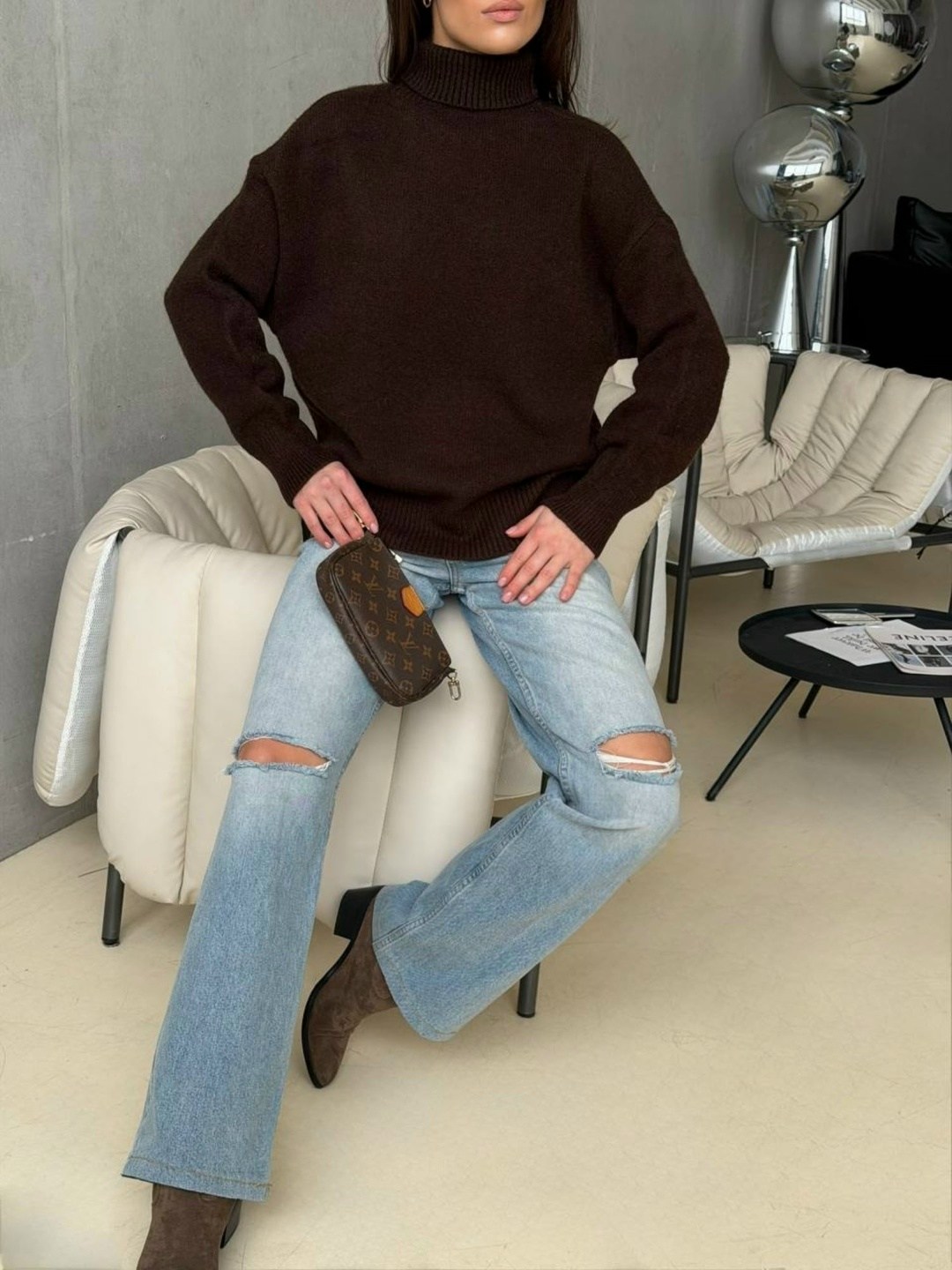 оверсайз свитер,свитер оверсайз вязаный удлиненный c горлом,свитер удлиненный оверсайз с горлом damtex,свитер удлиненный оверсайз с горлом damtex голубой,джемпер