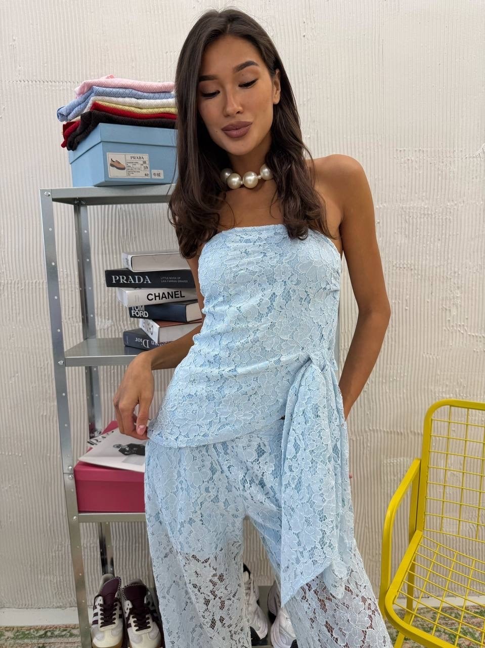 брюки кружевные,костюм брючный,модные наряды,костюм розовый