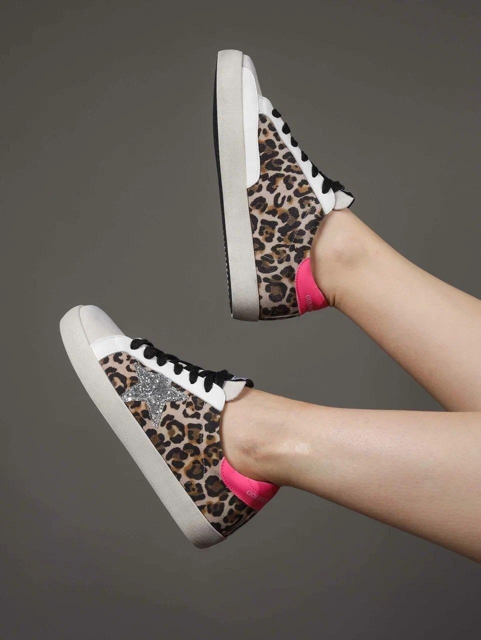 golden goose кеды superstar с леопардовым принтом,голден гус кеды леопардовые,,кеды женские golden goose,кеды golden goose