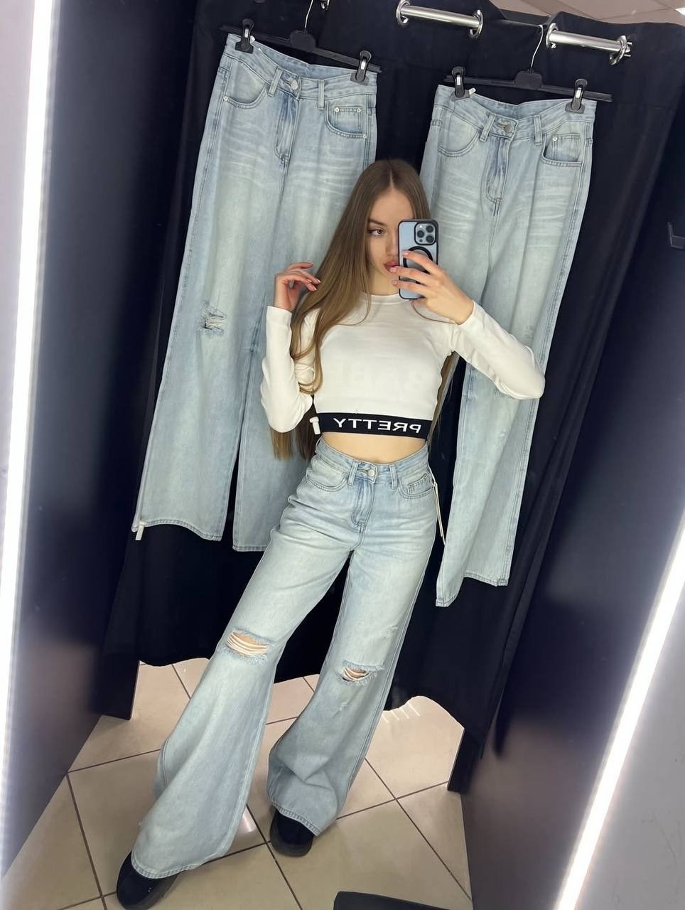 джинсы женские широкие,джинсы широкие с высокой посадкой vailo,джинсы широкие,женские джинсы,джинсы палаццо