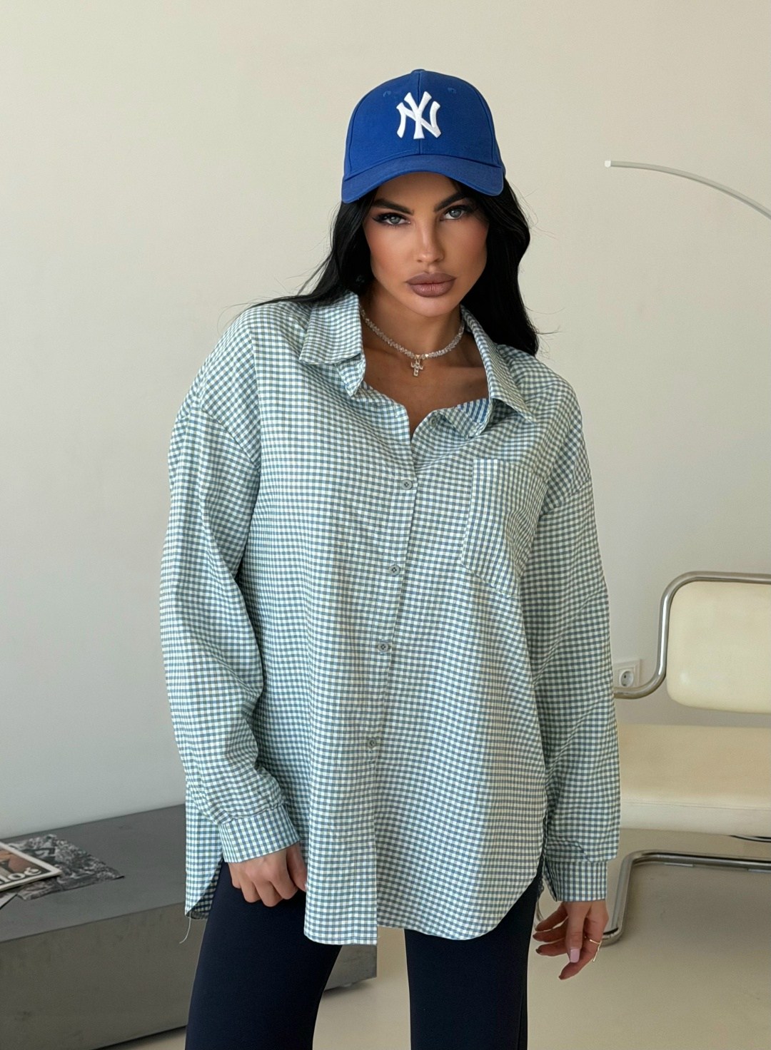 женская рубашка,рубашка,хлопковая рубашка в клетку cosmo brand,стильная рубашка,блузка оверсайз