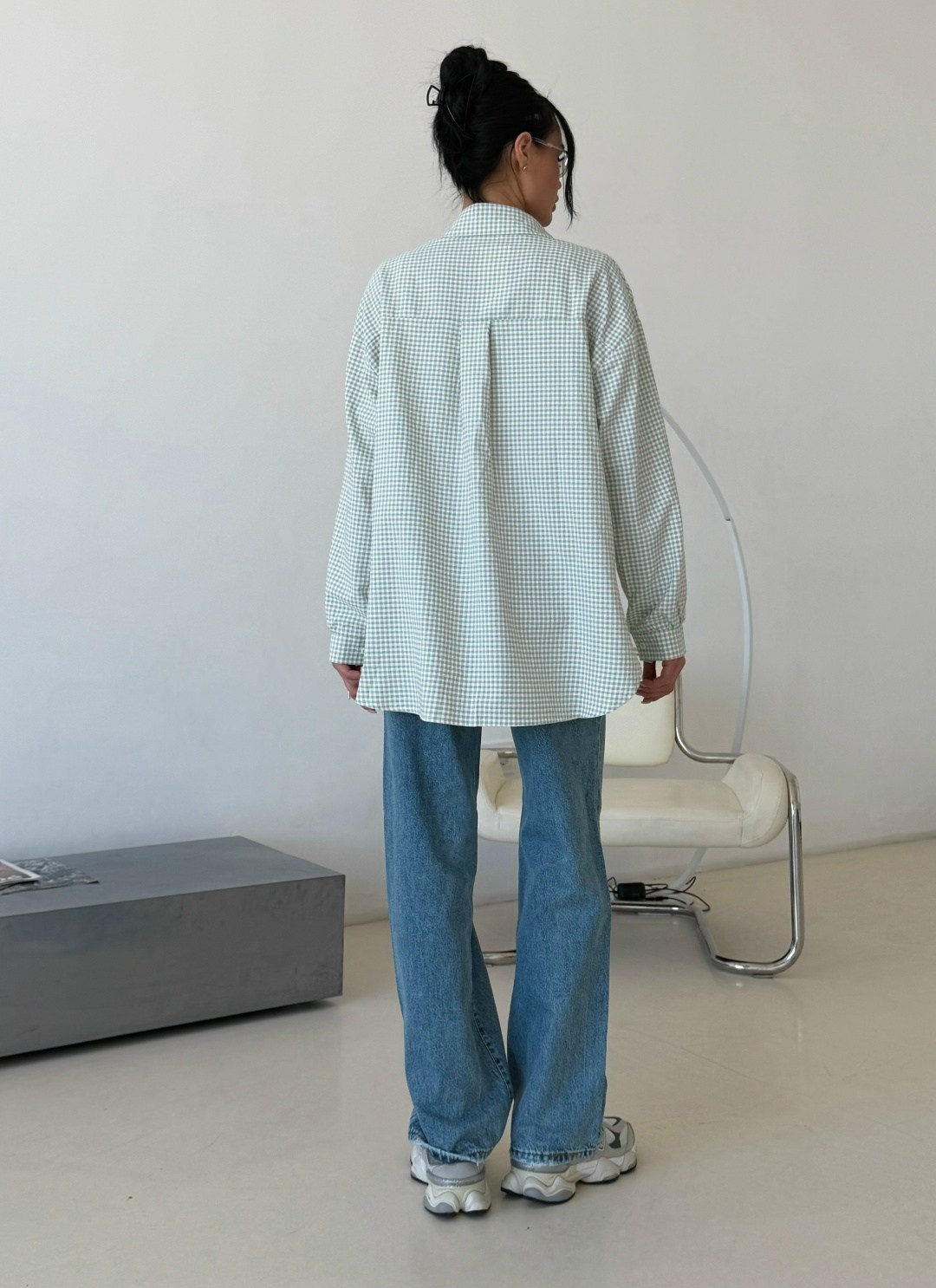 хлопковая рубашка в клетку cosmo brand,рубашка женская,рубашка,стильная рубашка,хлопковая рубашка в полоску оверсайз gu ma