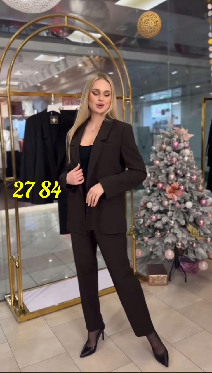 костюм брючный,модные костюмы,костюм классический,костюм брючный двойка классический,брючный костюм vilena 1018 черный