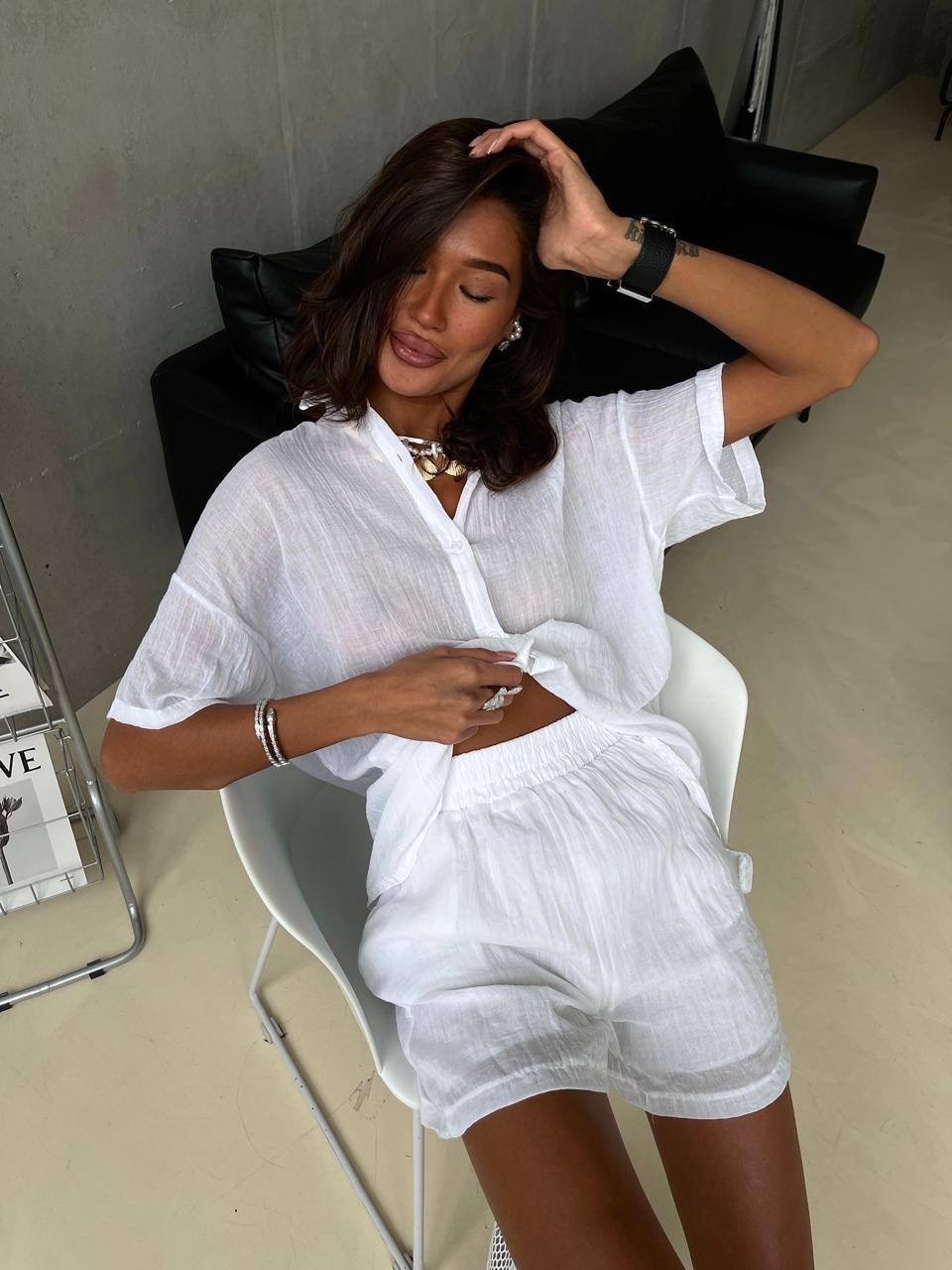 летние костюмы,костюм с шортам,костюм с шортами и рубашкой,белые костюмы,костюм женский белый