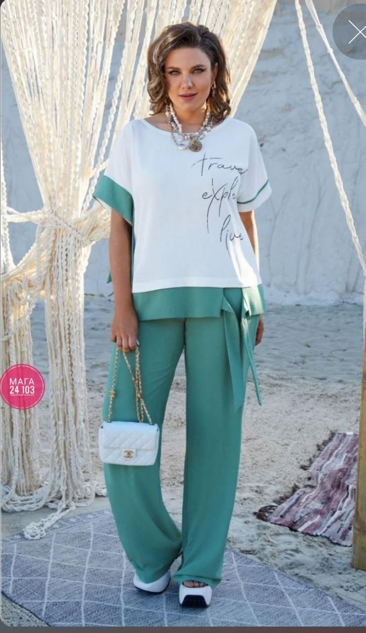летние костюмы женские,костюм vittoria queen 24783 двойка бирюзовый,летний брючный костюм,брючный комплект,летние костюмы