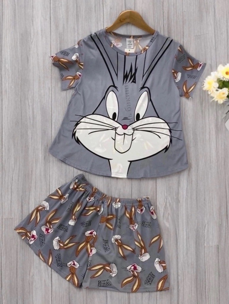 пижама с багз банни женская,пижама женская,пижама багз банни,домашний костюм с шортами,пижама