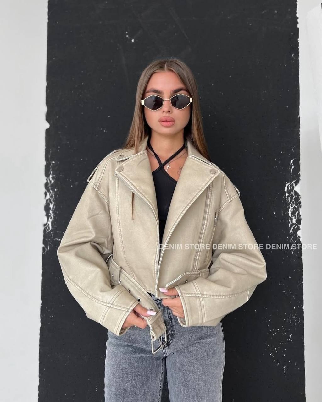 косуха кожаная куртка оверсайз queen sophie,косуха женская оверсайз кожаная куртка,кожаная куртка,косуха женская,куртка-косуха