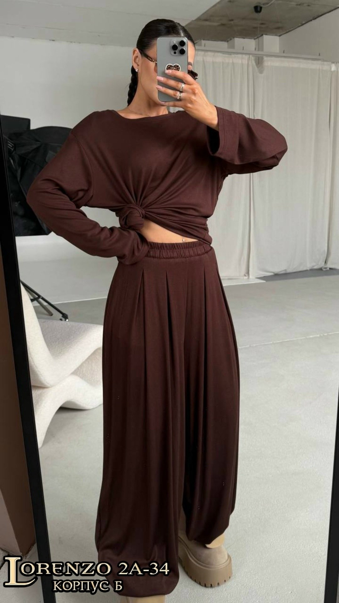 женский костюм,костюм коричневый,костюм,костюм лапша брючный двойка трикотажный dia mond